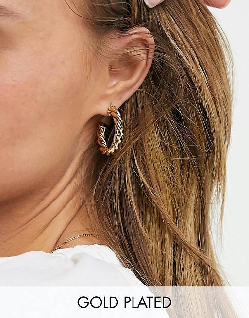 Kate Middletons Asos Earrings Gold Twisted Hoops 4348