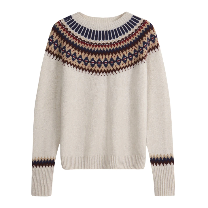 White fair isle outlet sweater