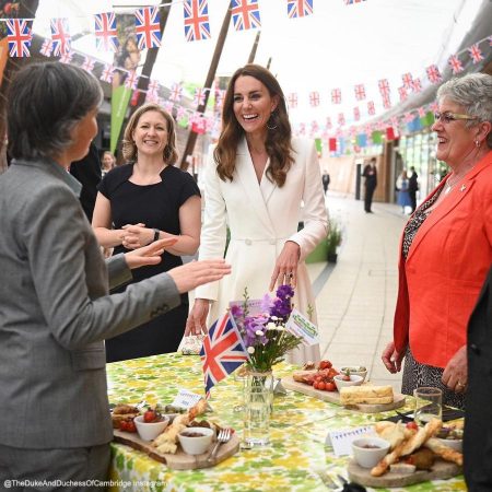 Kate in white for receptions at the Eden Project