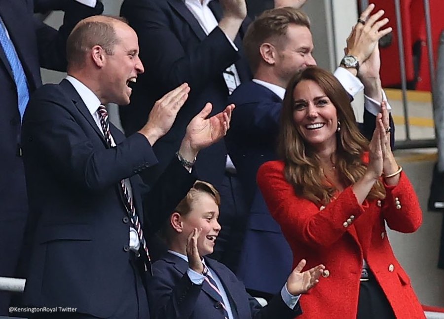 Kate Middleton wearing the red blazer during the England football match in 2021