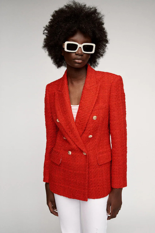 Zara Red Tweed Blazer, RegalFille