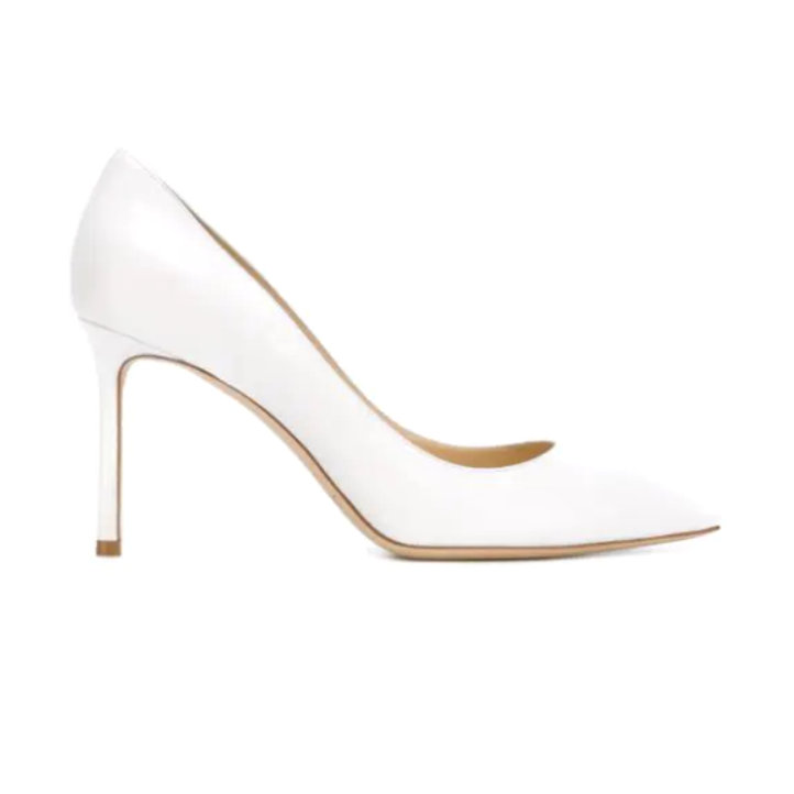 White shop leather pumps