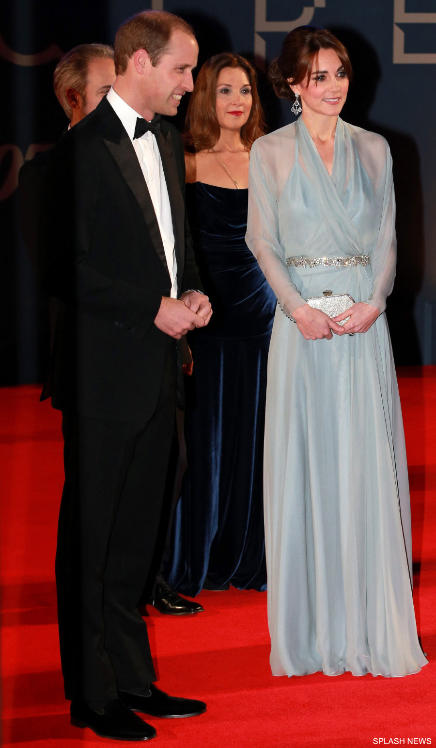 Kate Middleton in blue Jenny Packham gown for Spectre premiere