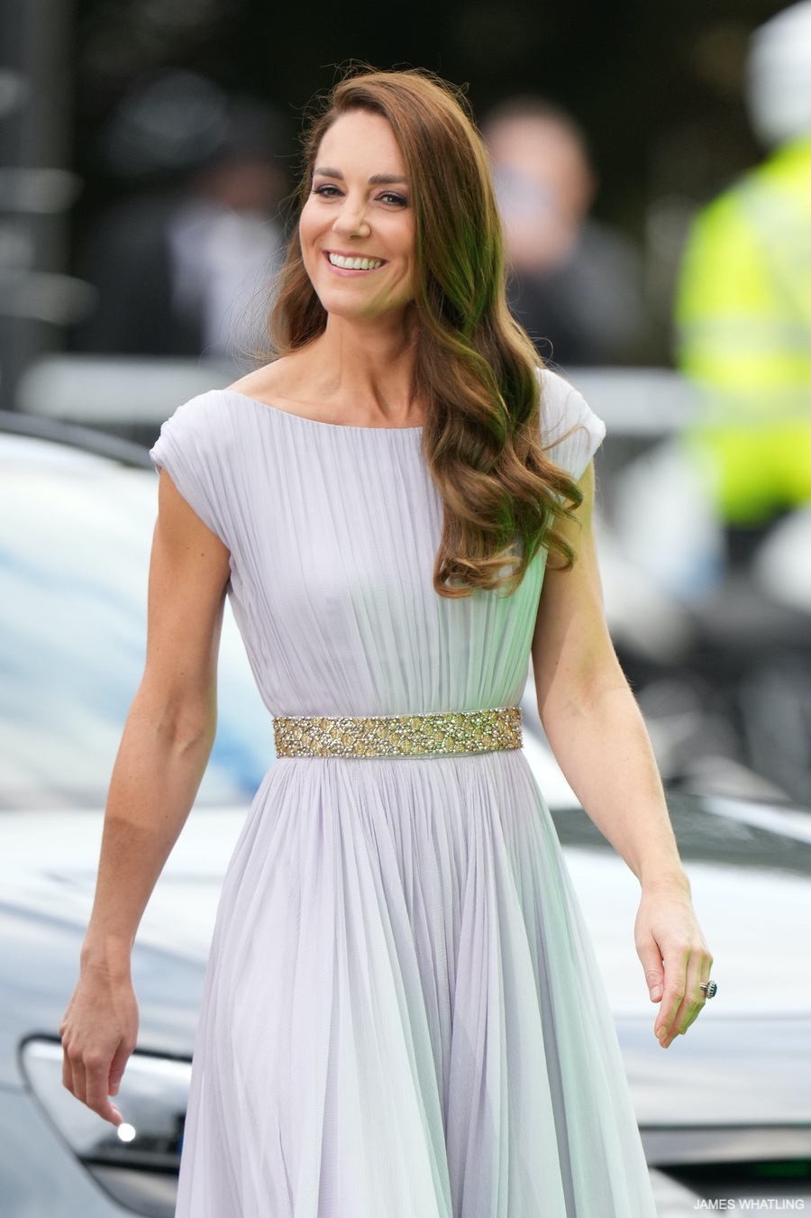 Smiling Kate at the Earthshot Awards, in the same lilac gown