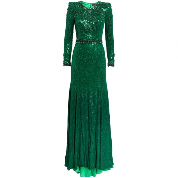 Green Sequin Gown Jenny Packham Tenille ...