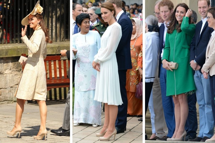 Svarende til Rummelig ensom L.K. Bennett Sledge nude pumps, worn by Kate Middleton