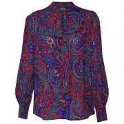 Stock image of the Lauren by Ralph Lauren Klaryce blouse in a rich blue paisley print