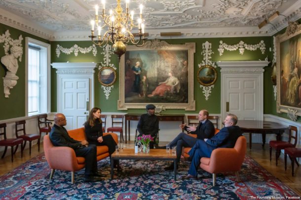Kate Middleton visits the Foundling Museum wearing blue outfit