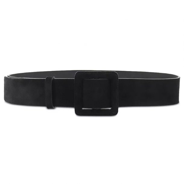 Kate Middleton's Ba&sh Betty Square Buckle Belt in Black Noir Suede