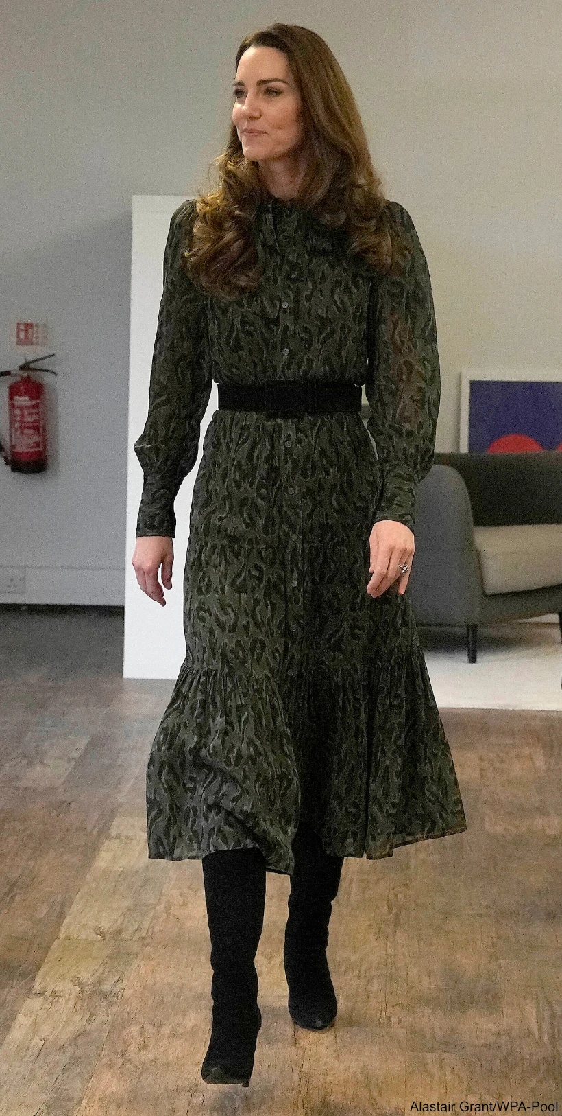 Kate Middleton's Green Leopard Print Dress by Derek Lam