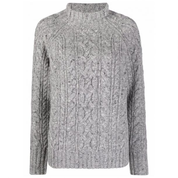 Polo Ralph Lauren Cable-Knit Funnel-Neck Jumper Grey