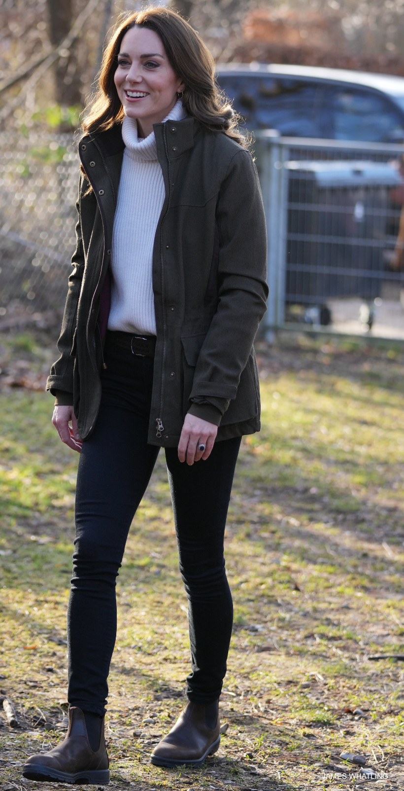 Dressed in a casual outfit, the Duchess of Cambridge visits Stenurten Forest Kindergarten to hear about their approach to learning, in Copenhagen, Denmark, on the 23rd February 2022.