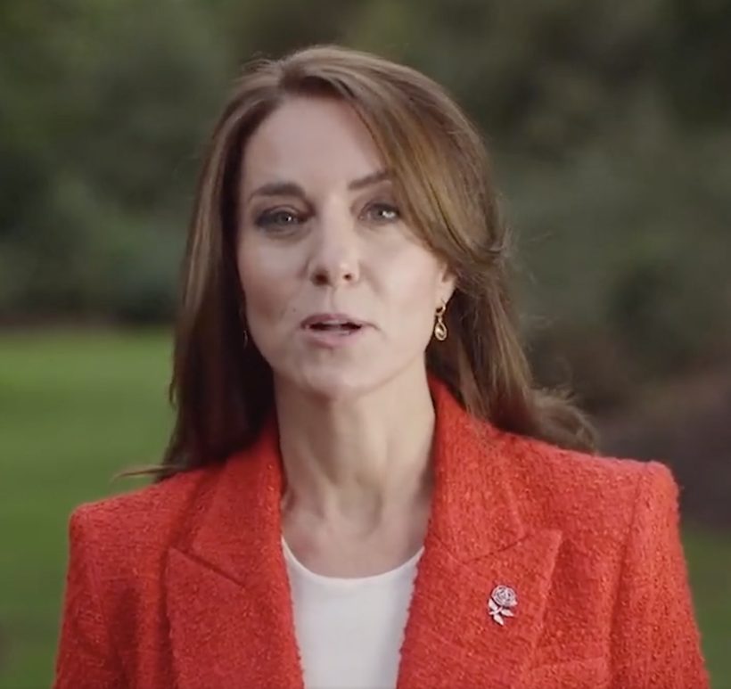 Kate Middleton wearing the red blazer to wish the Red Roses Rugby Team luck