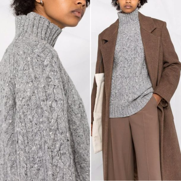 Kate Middleton's grey funnel neck sweater by Ralph Lauren