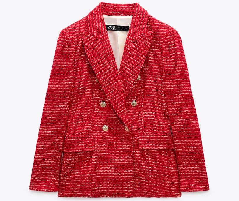 zara uk red blazer