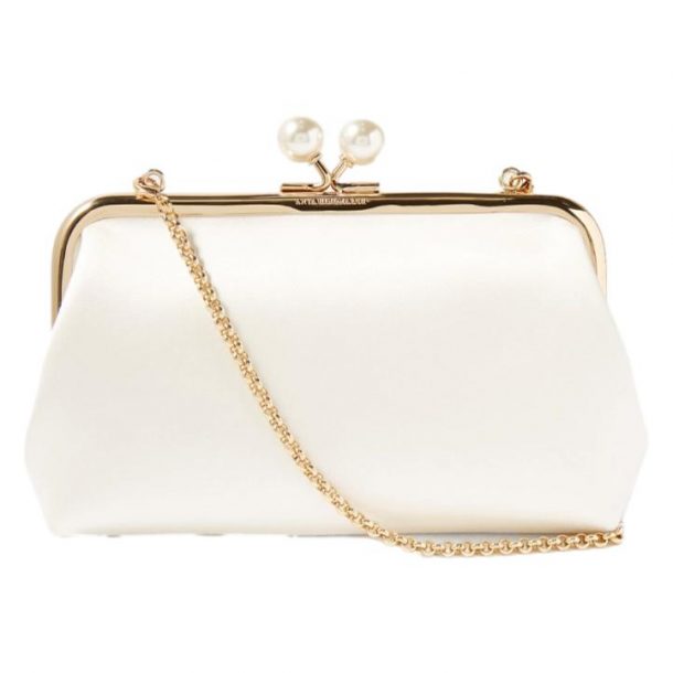 Kate Middleton's Anya Hindmarch Ivory Maud Clutch with Faux Pearl 