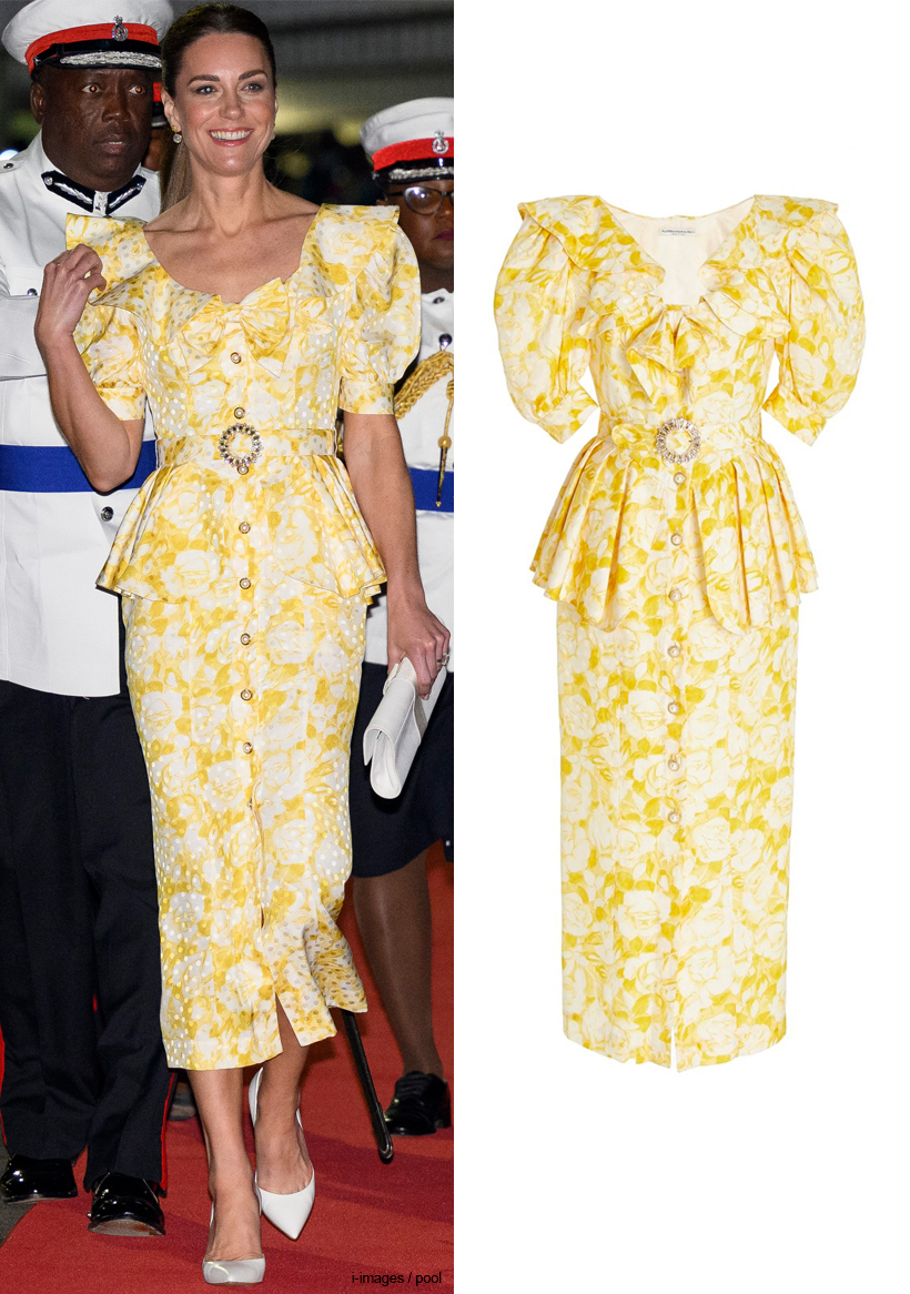 kate middleton yellow eyelet dress