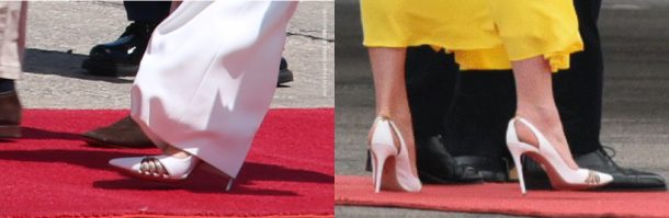 Kate Middleton's White & Gold Aquazzura Cece Pumps