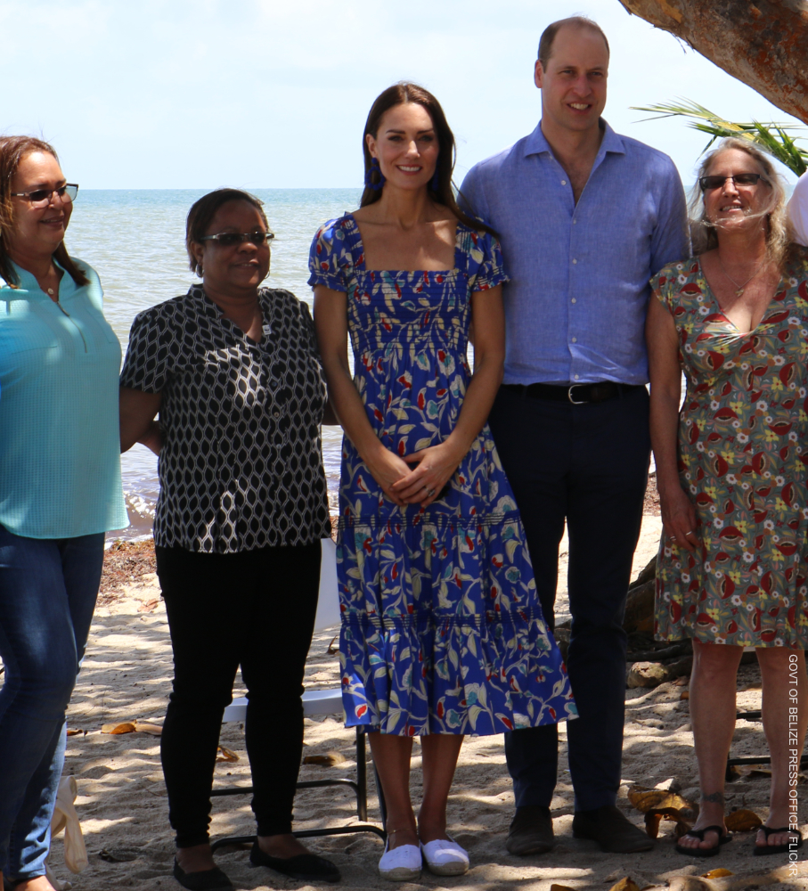 Kate Middeton's blue floral summer dress in Belize is by Tory Burch!