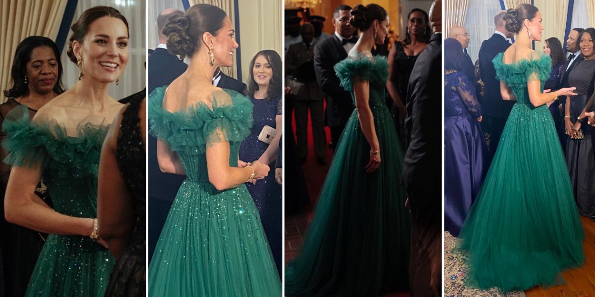 Kate Middleton's Green Gown • Jenny Packham 'Wonder' Gown