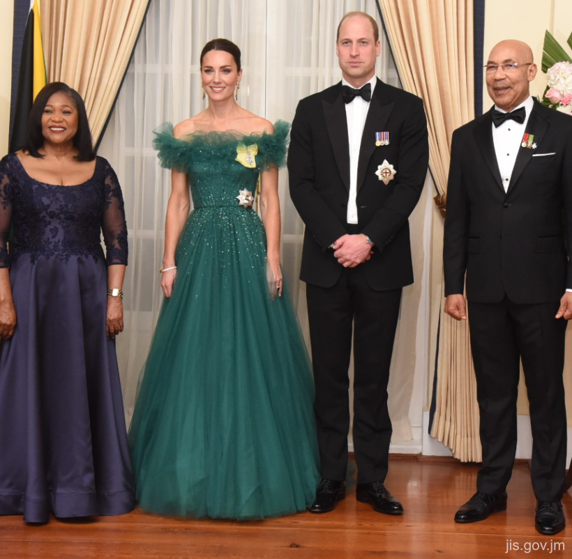 Kate Middleton Stuns in Icy Blue Gown At Bahamas Reception