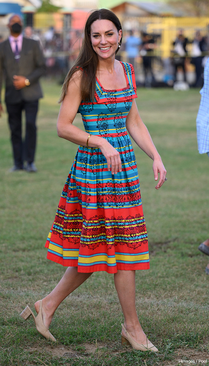 Kate Middleton wears colourful vintage dress to visit Trench Town