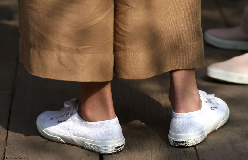 A close-up look at Kate Middleton wearing the Cotu Classic sneakers