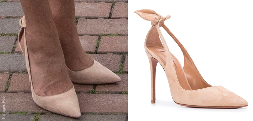 Kate Middleton's Aquazzura Bow Tie Pumps in Blush Suede