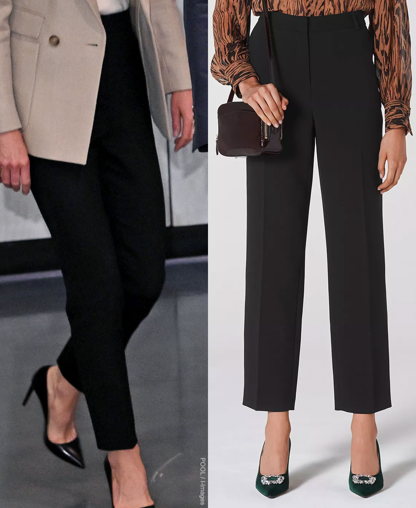 Roland Mouret Axon Side Zip Wide Leg Pant in Black - Kate Middleton Pants -  Kate's Closet