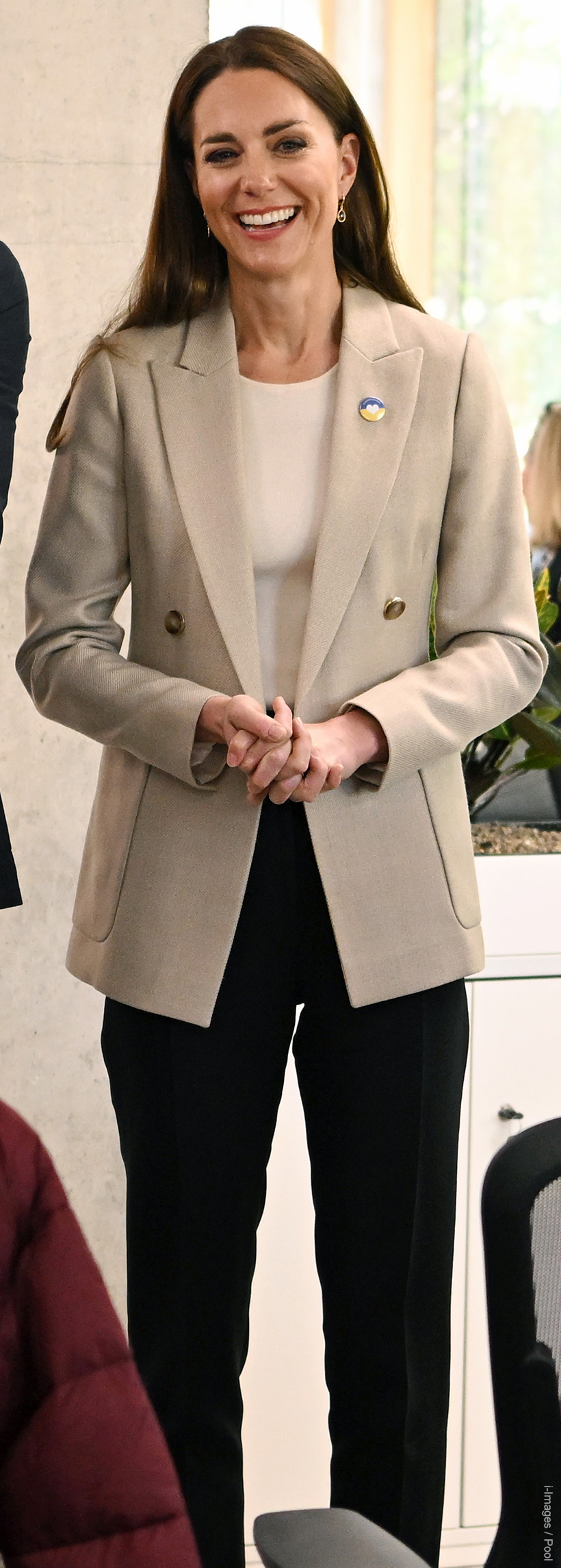 Kate Middleton Wears Beige Blazer By Reiss to Visit DEC HQ