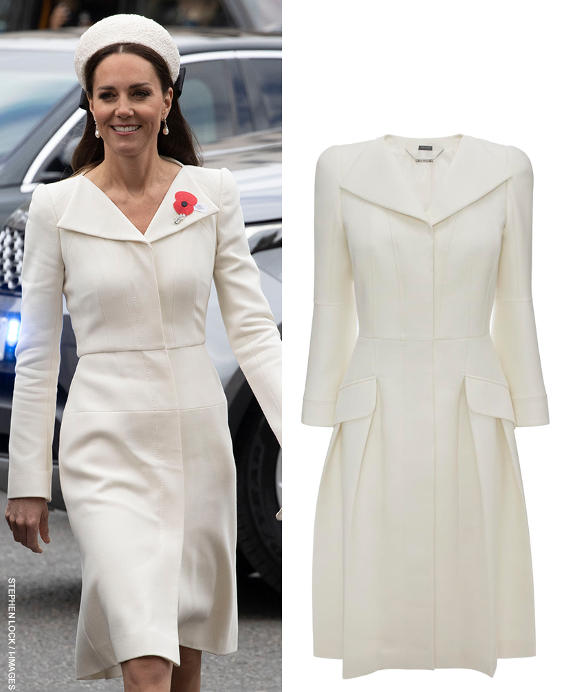 Dress with white on sale coat