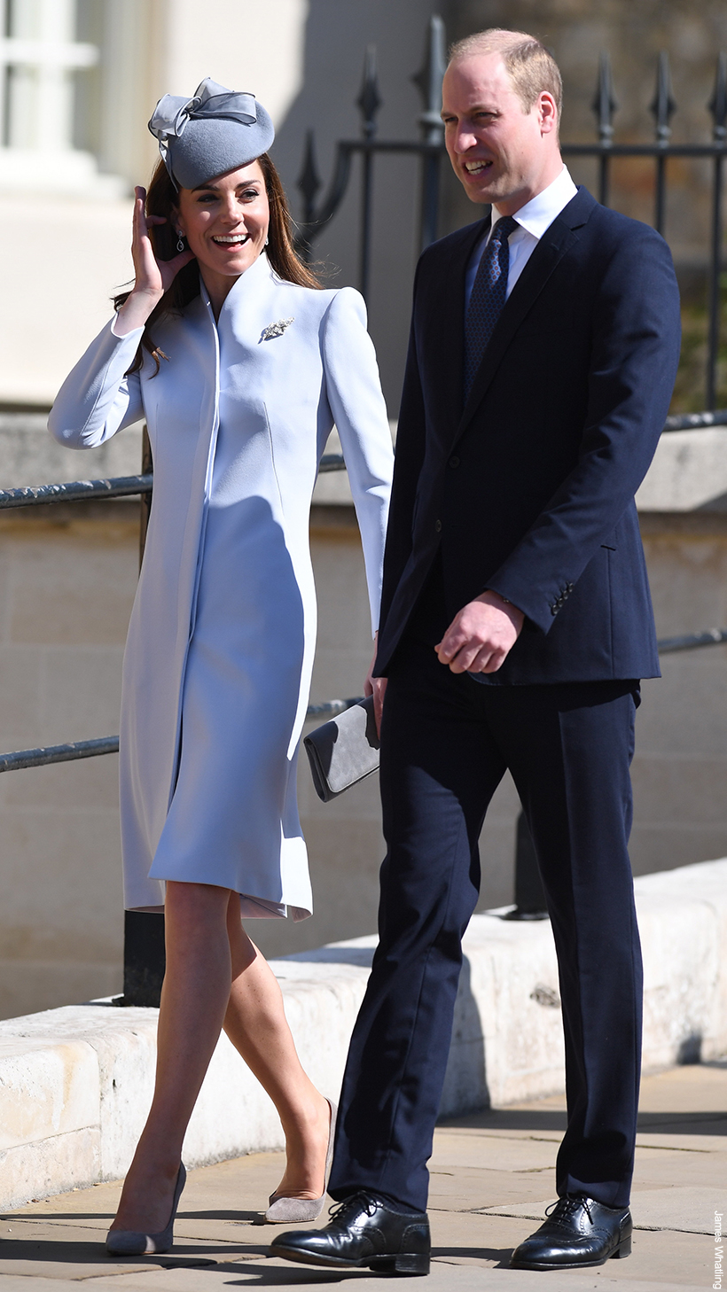 Kate in familiar blue coat for 2019 Easter Day Service