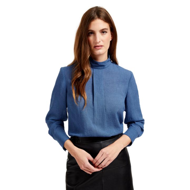 Kate Middleton s Cefinn Riley Funnel Neck Blouse in Cornflower Blue