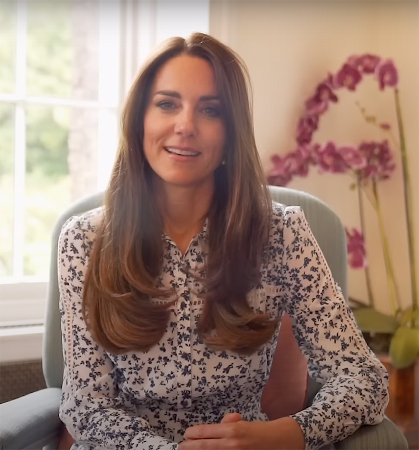 Kate in the Max Mara Studio Zara Dress in a video for Maternal Mental Health Week