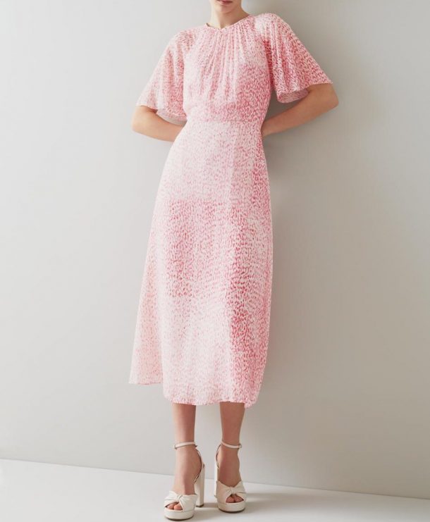 open lace back dress Bobo Dress Flared Dress  Pink