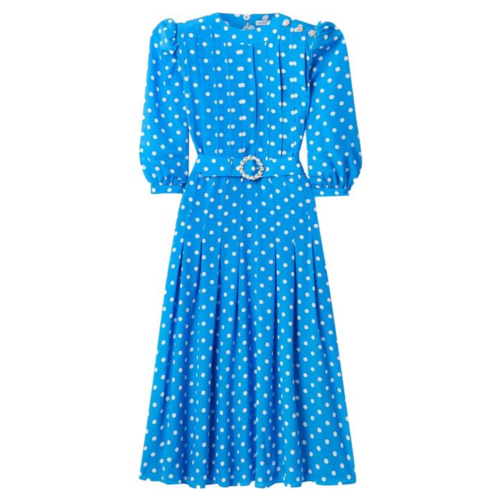 light blue polka dot dress