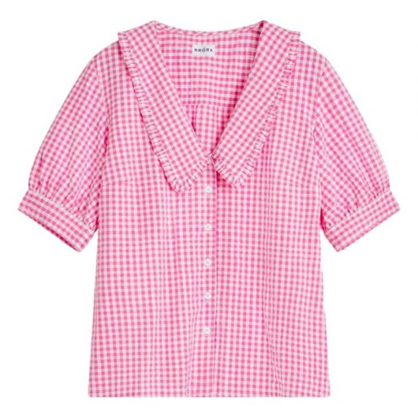 Kate Middleton's Pink Gingham Chelsea Collar Shirt from Brora