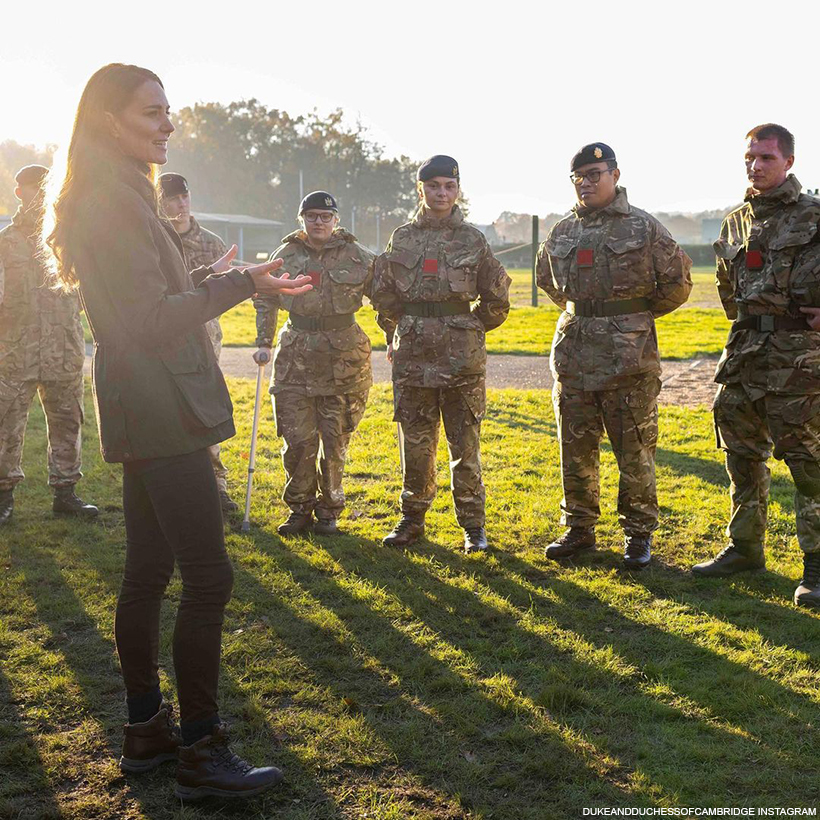 Kate Middleton swaps dresses for camouflage during military outing