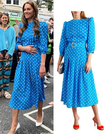 Kate Middleton's Alessandra Rich Azure Blue Polka Dot Dress