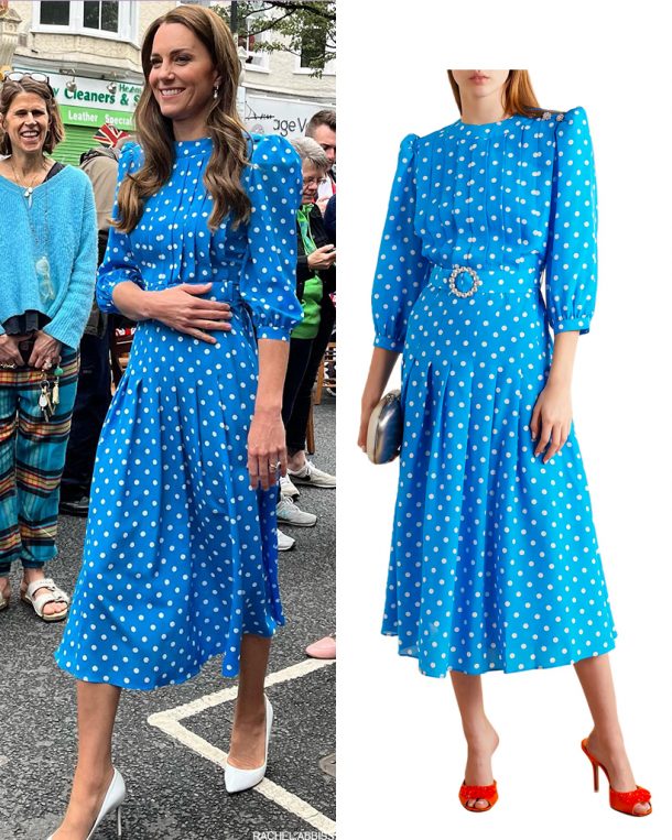 Kate Middleton In Blue Polka Dot Dress By Alessandra Rich For Big Lunch 