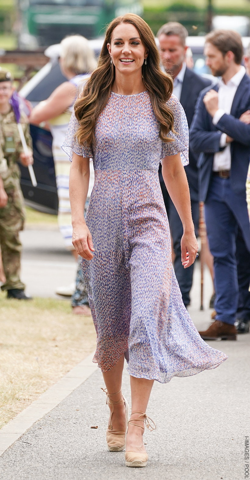 Kate Middleton wearing the L.K. Bennett Madison dress in lilac