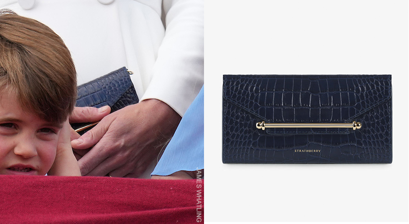 Kate Middleton's Strathberry Multrees Chain Wallet in Navy Embossed Croc