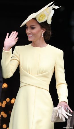 Kate Middleton's Emilia Wickstead Elta Coat Dress in Pastel Yellow