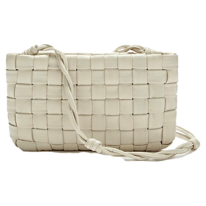 White sale woven purse