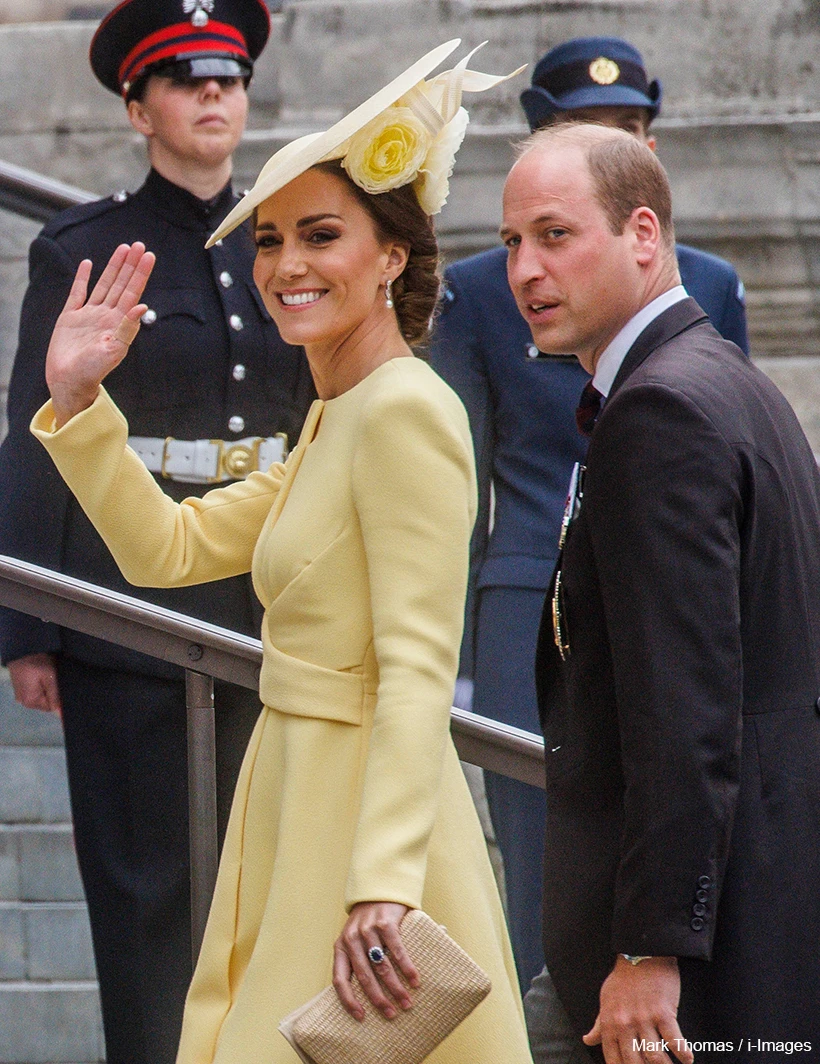 Kate Middleton at Thanksgiving Service in Yellow Emilia Wickstead Coatdress