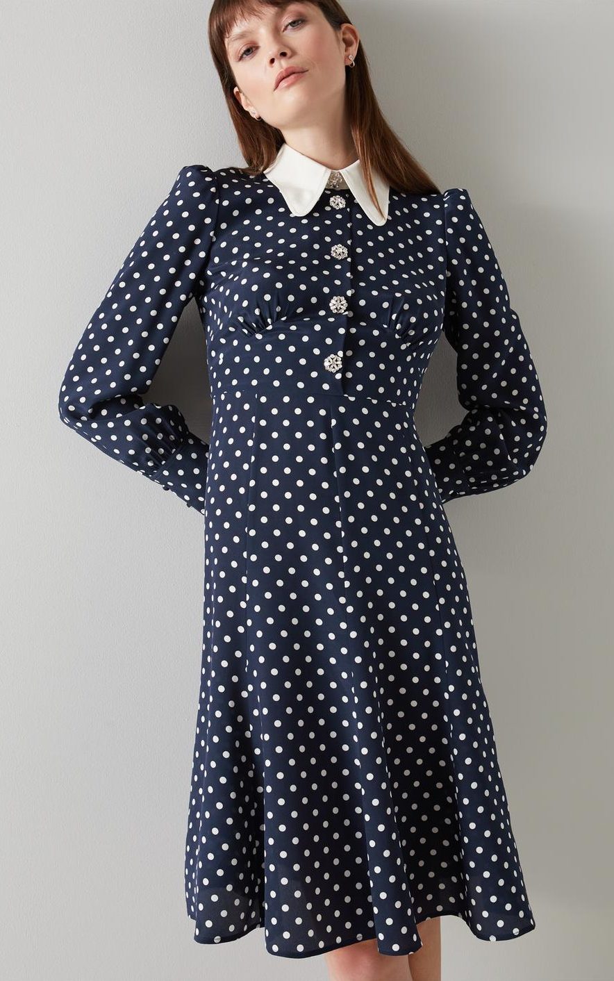 Collared blue cheap dress