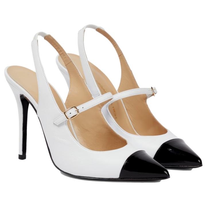 Alessandra Rich ‘Fab’ Slingback Pumps with Black Toe