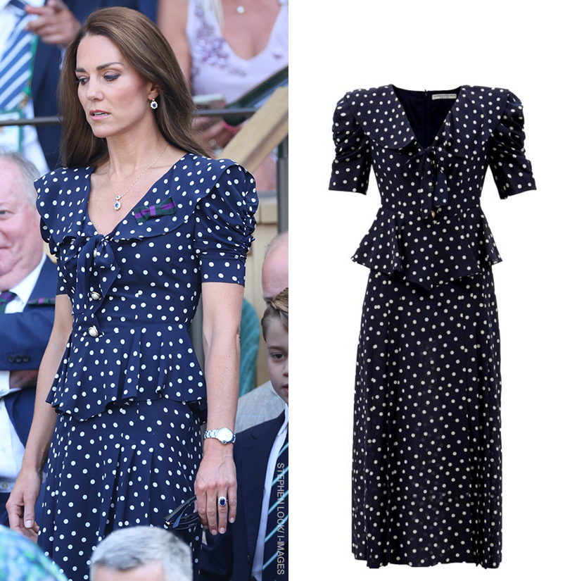 Kate Middleton in blue polka dot dress by Alessandra Rich for Big Lunch