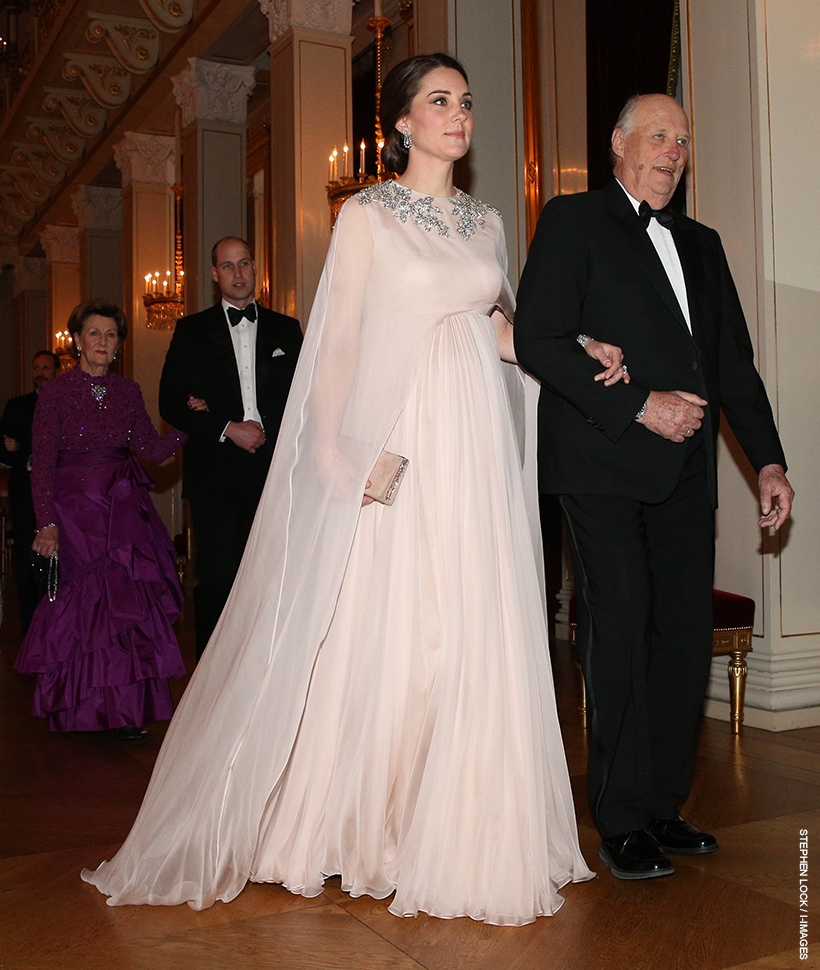 Pregnant Kate looks angelic in this pink gown
