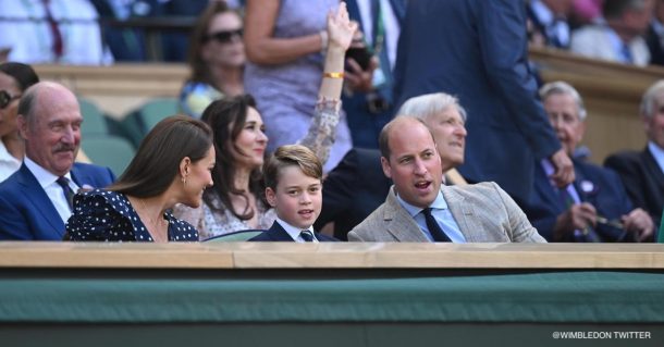 Kate Middleton Wears Navy Blue Polka Dot Dress to Wimbledon Men's Finals